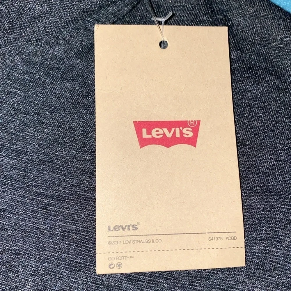 LEVI’S LEVI STRAUSS & CO henley style longsleeve crewneck charcoal gray NEW SZ M